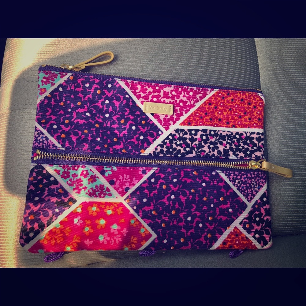 Vera Bradley floral double zip pouch